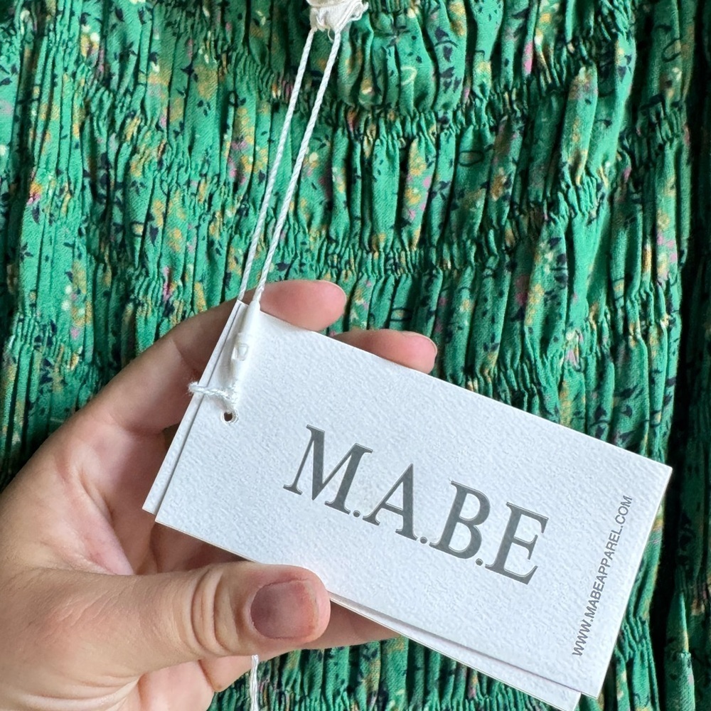 M.A.B.E Eddie Midi Floral Cottagecore Cotton Prairie Dress Coquette Euro Summer - Picture 6 of 10